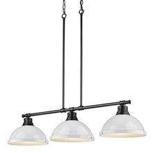  3602-3LP BLK-WH - Duncan 3-Light Linear Pendant in Matte Black with White